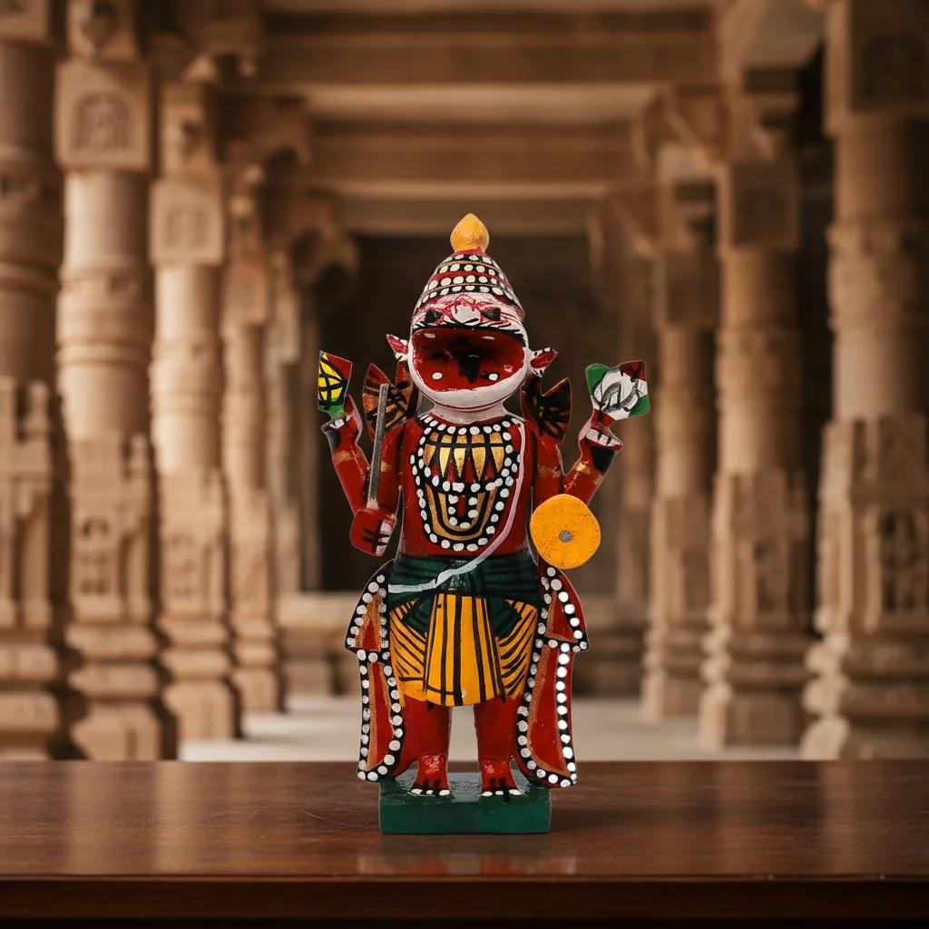 MH Decors Kondapalli Lord Vishnu Dasavatharam Wooden Figurines Set Handmade for Home