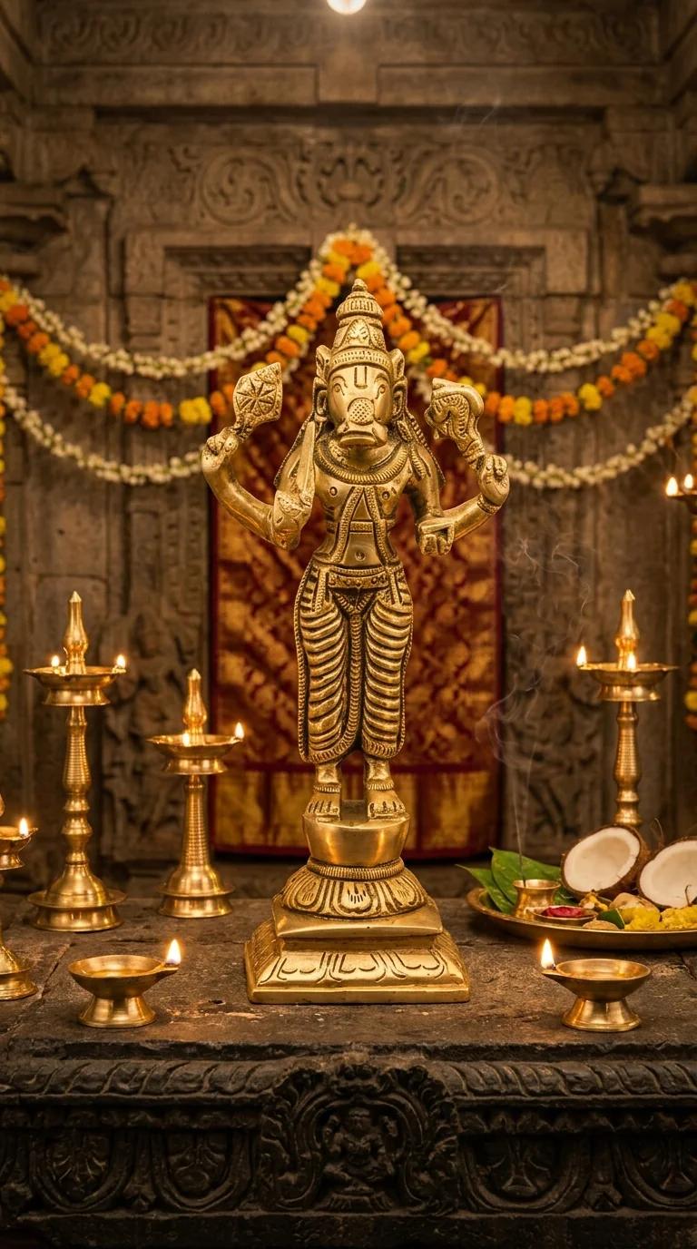 Value Gifts Traditional Brass Lord Vishnu Dasavatharam Figurines for Spiritual Home Decor