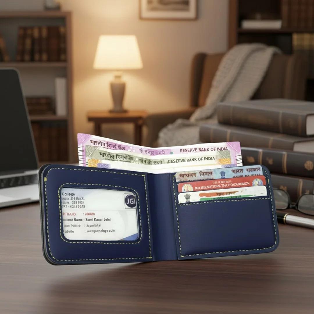 MH Decors Men's Blue Wallet Stylish and Functional