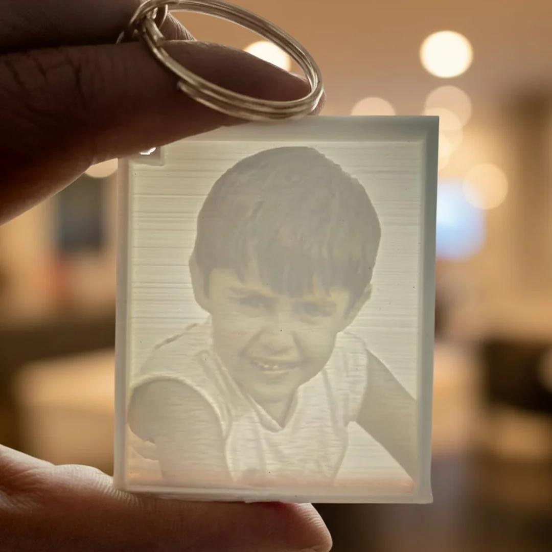 Zpics Lithophane 3D Photo Keychain