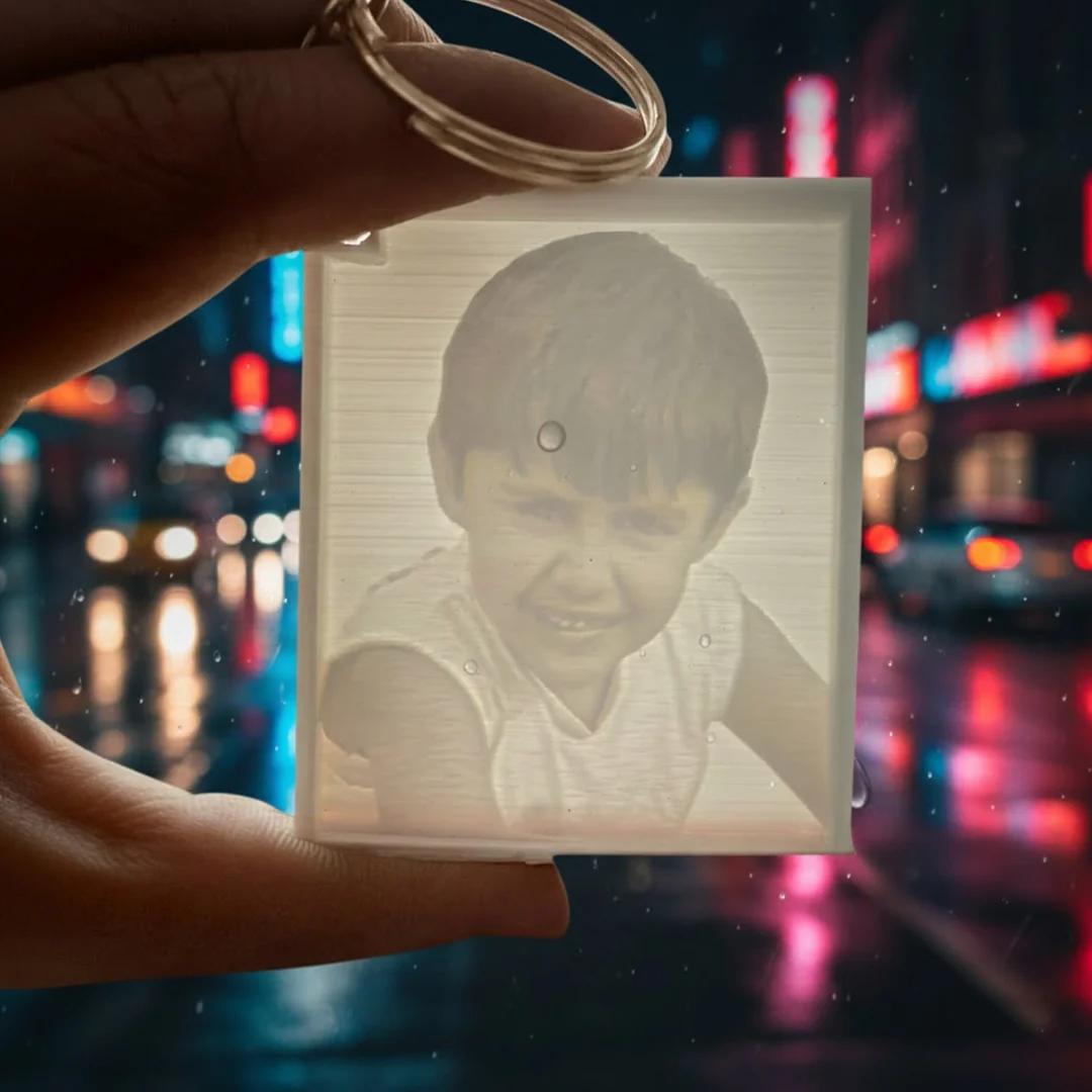 MH Decors Lithophane 3D Photo Keychain Personalized and Unique Gift