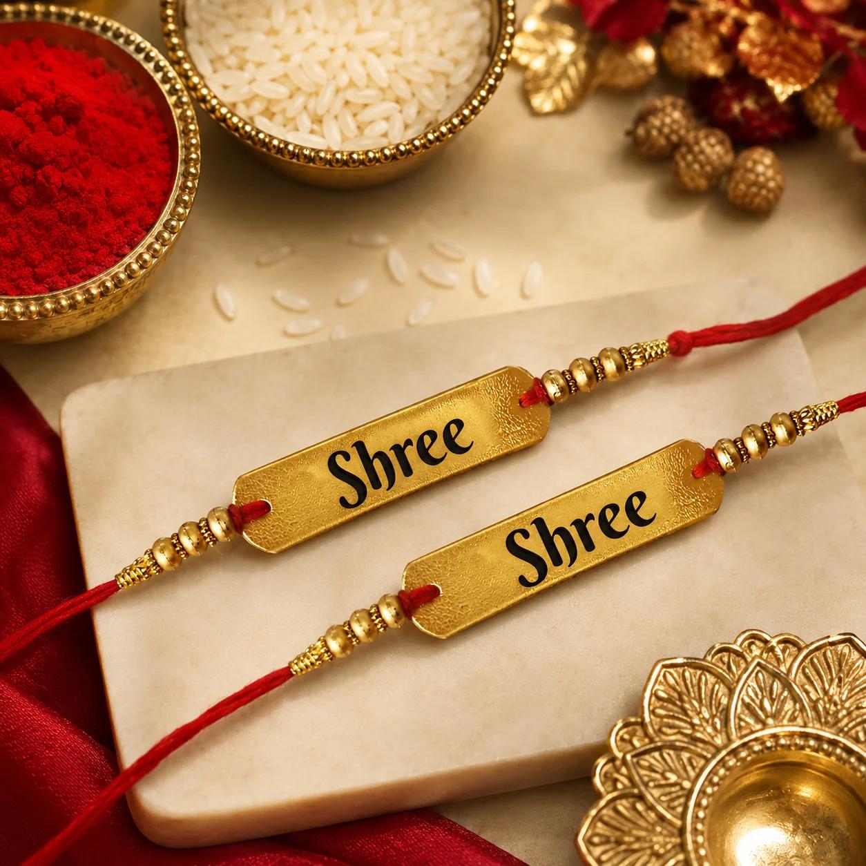 Personalized Name Leather Rakhi for Brother
