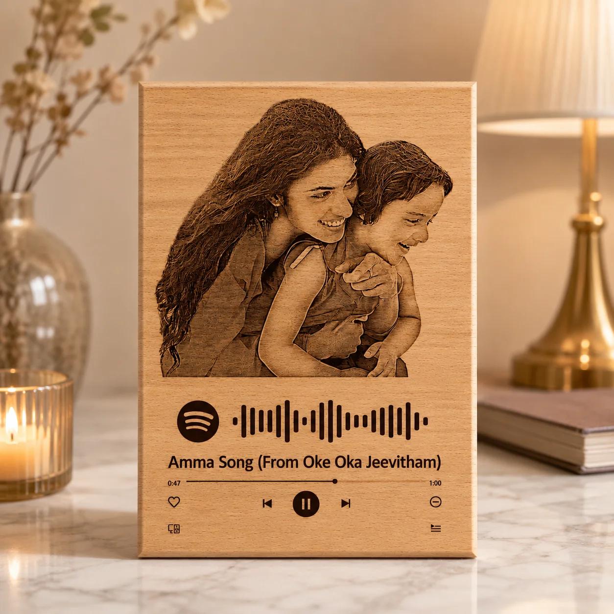 MH Decors Custom Spotify Song Plaque Wooden Keepsake Gift 6x9 Inches