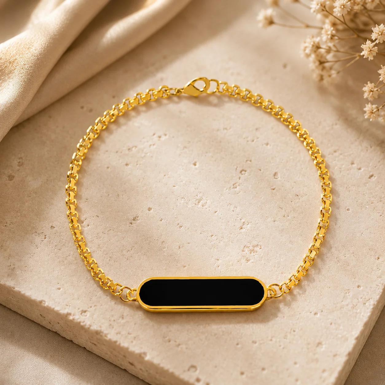 MH Decors Minimal Gold Name Bracelet Personalized Jewelry Gift for All