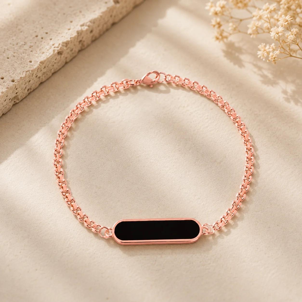 MH Decors Elegant Rose Gold Name Bracelet Custom Personalized Jewelry