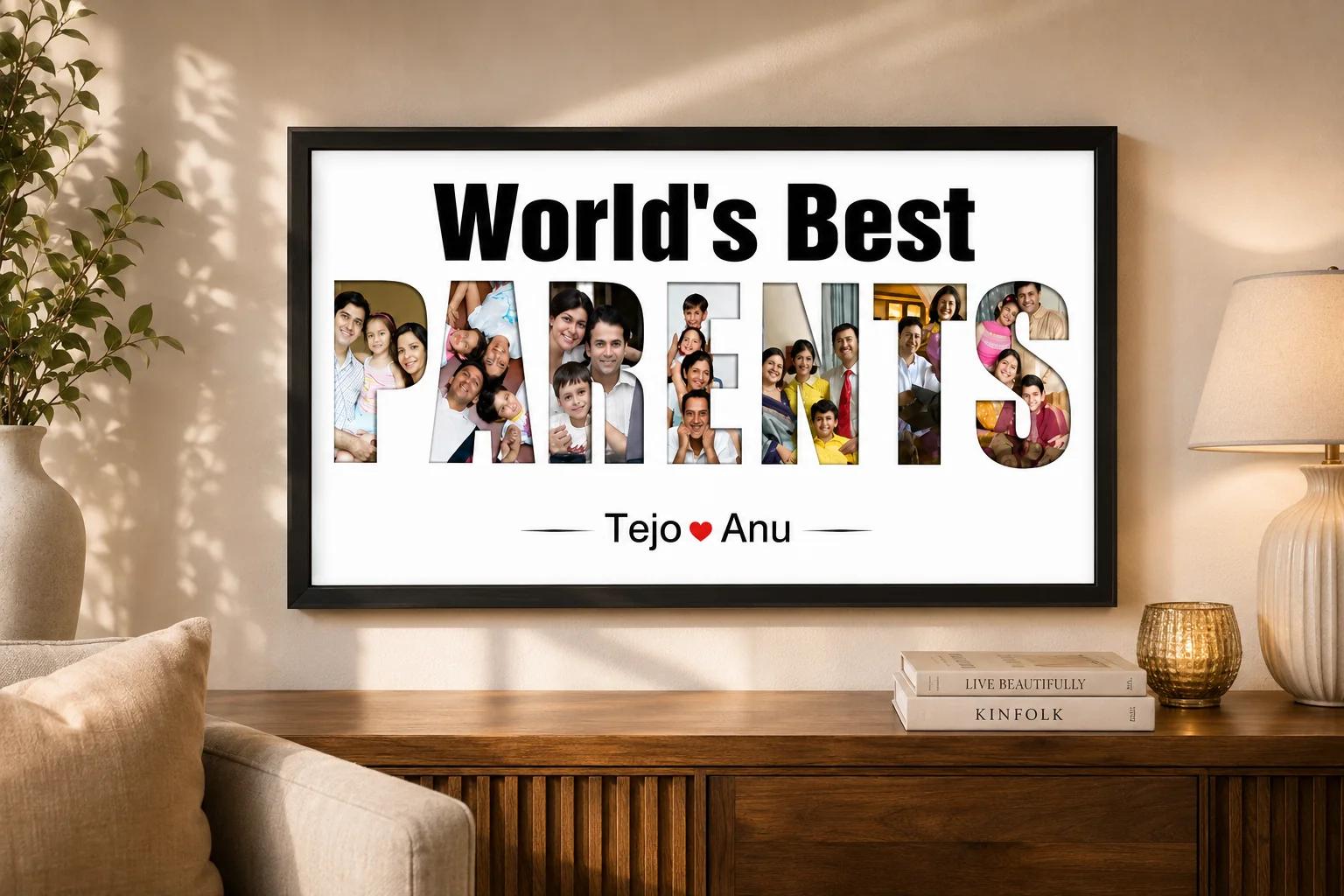 Zpics Custom World’s Best Parents Wall Photo Frame Gift Idea