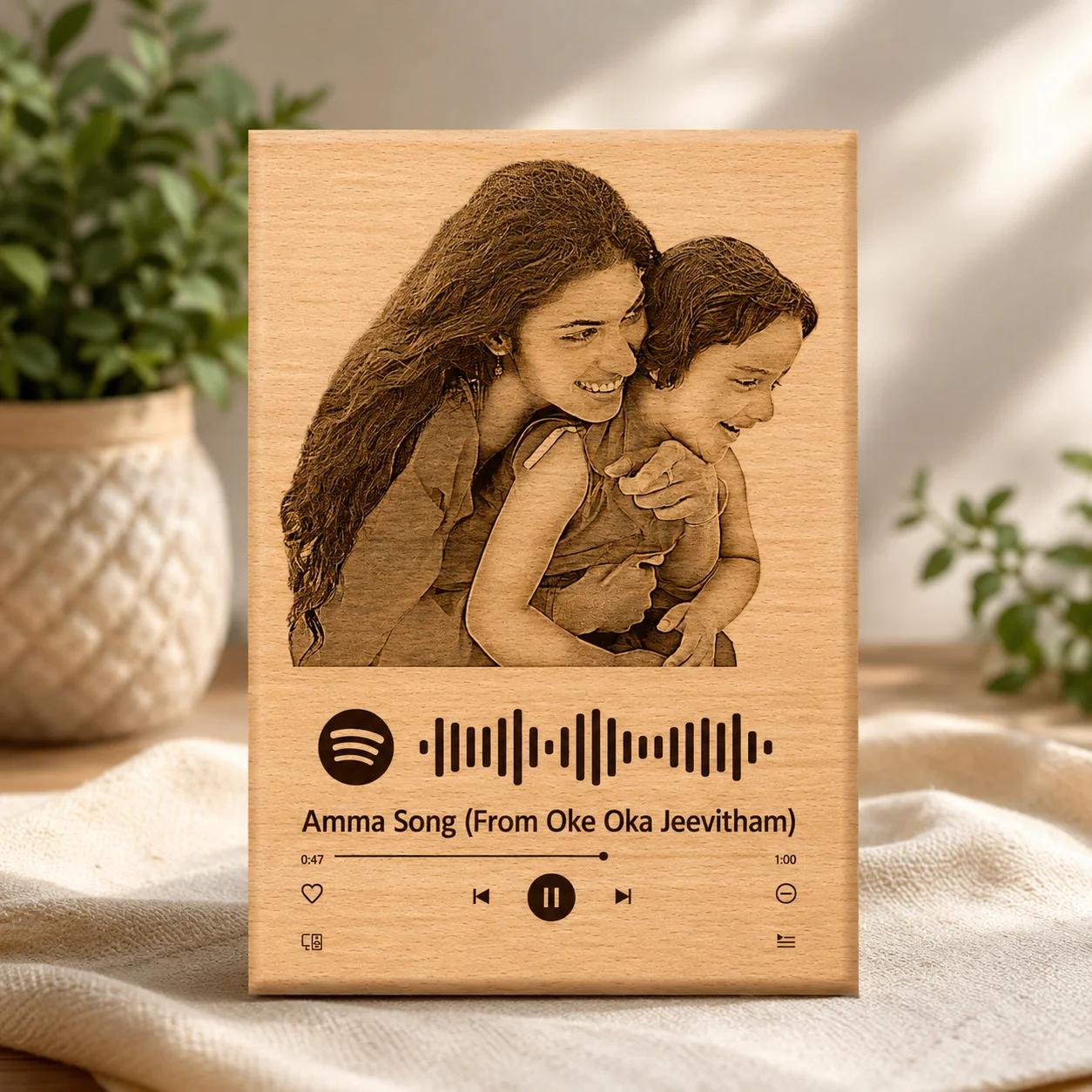Zpics Custom Spotify Music Plaque Wooden Photo Frame 8x10 Personalized Gift