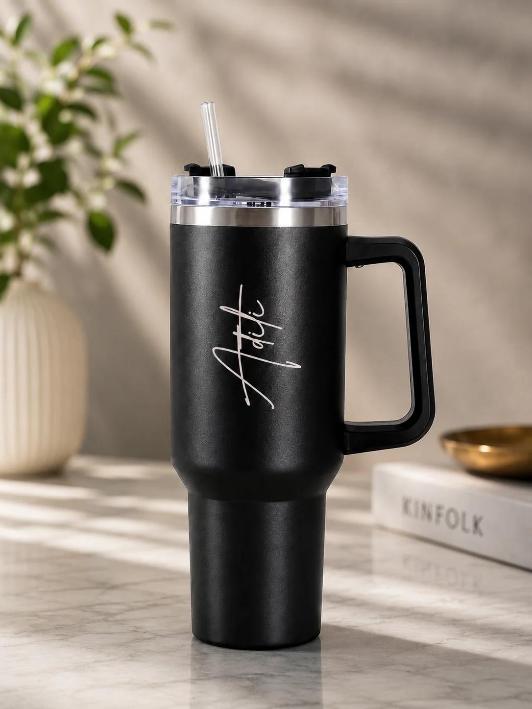Zpics Custom Name Large Stanley Style Mug 1200ml Insulated Travel Cup