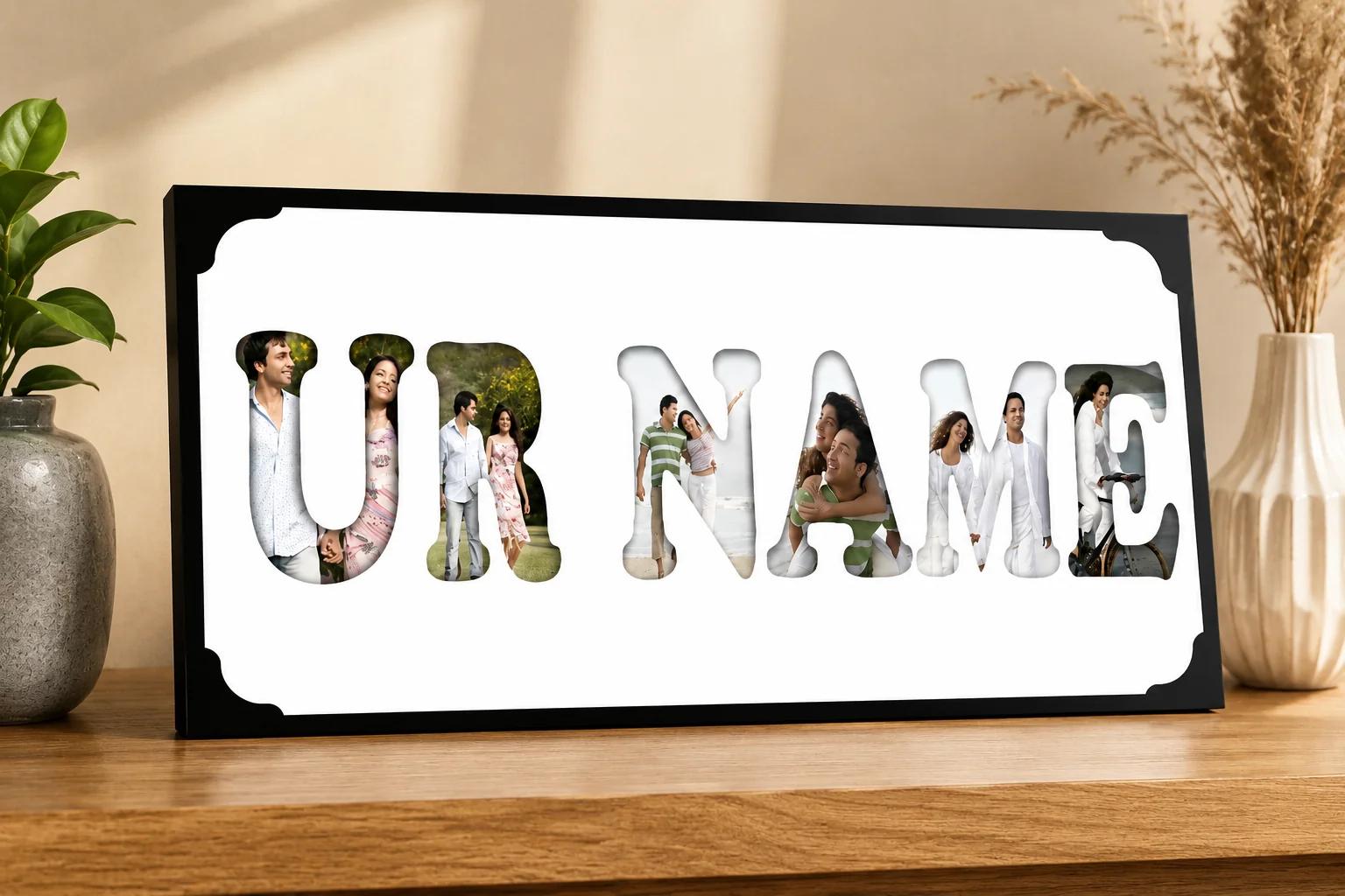 Zpics Matte Finish Personalized Name Frame Stylish Birthday Gift
