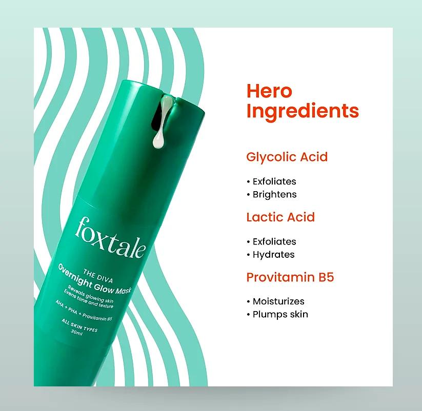 Foxtale Glycolic + Lactic Overnight Glow Serum