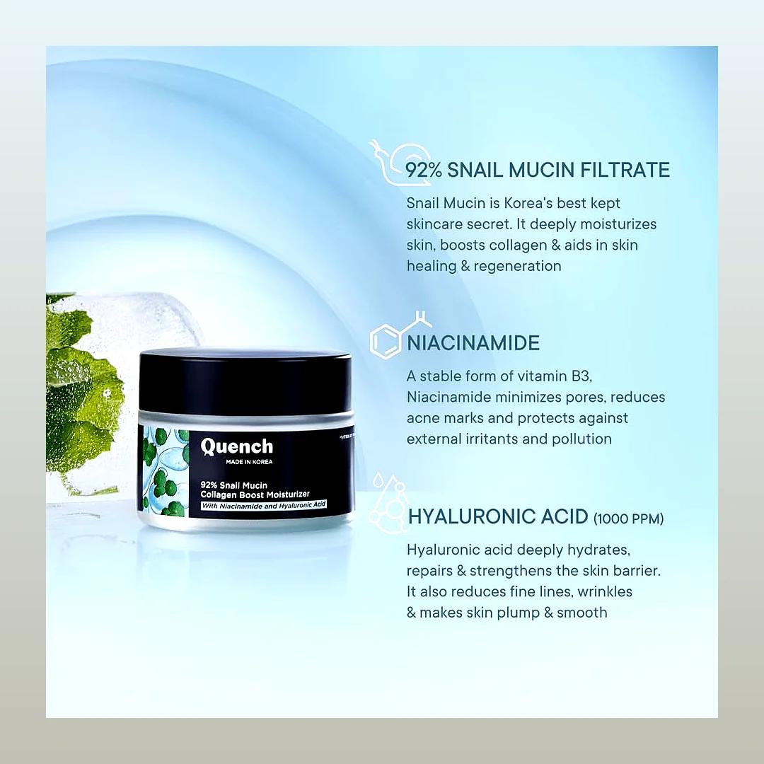 Quench 92% Snail Mucin Collagen Boost Moisturizer