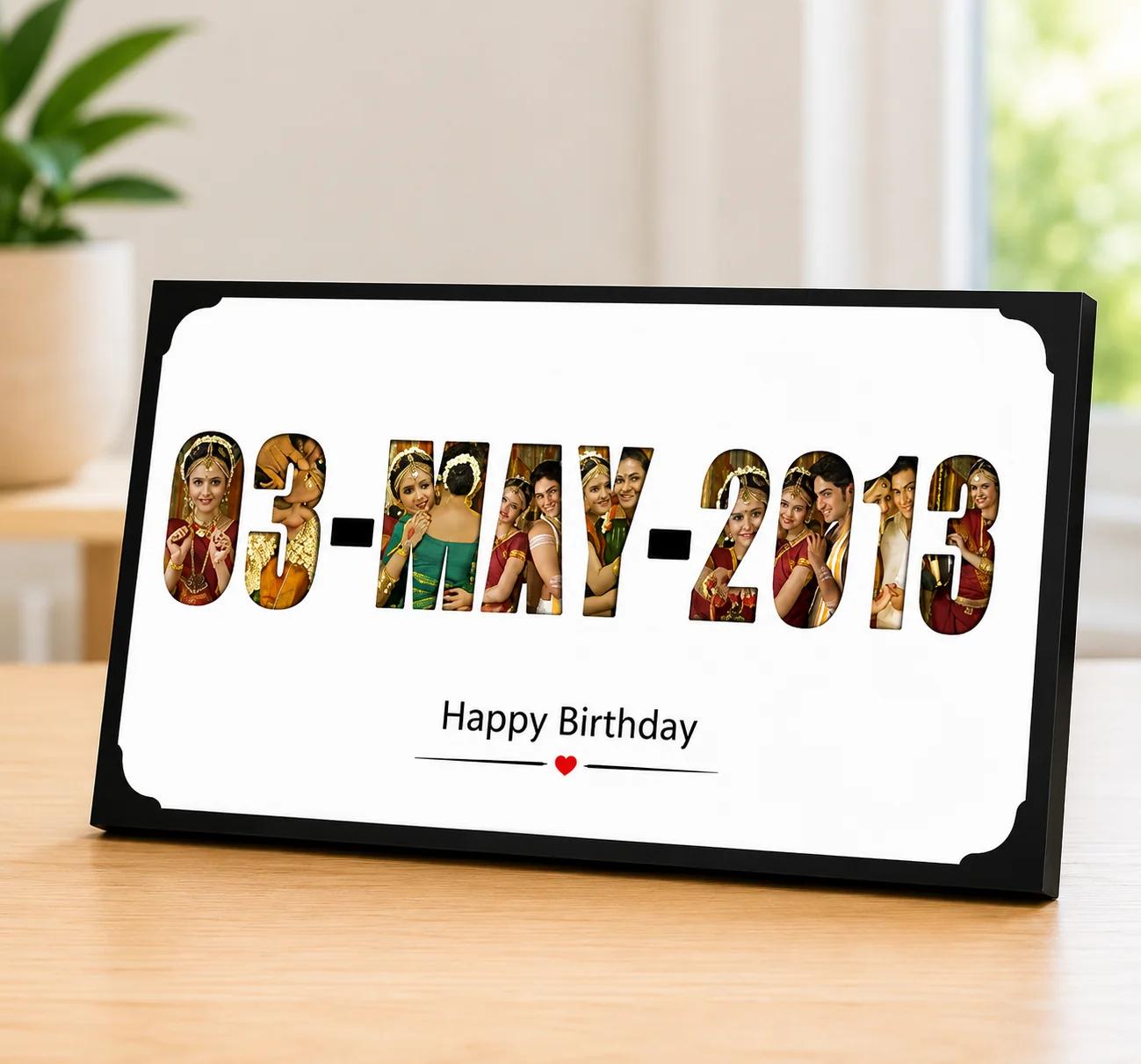 Personalized Wooden Date Photo Frame for Best Memorable Gift(Rectangle)