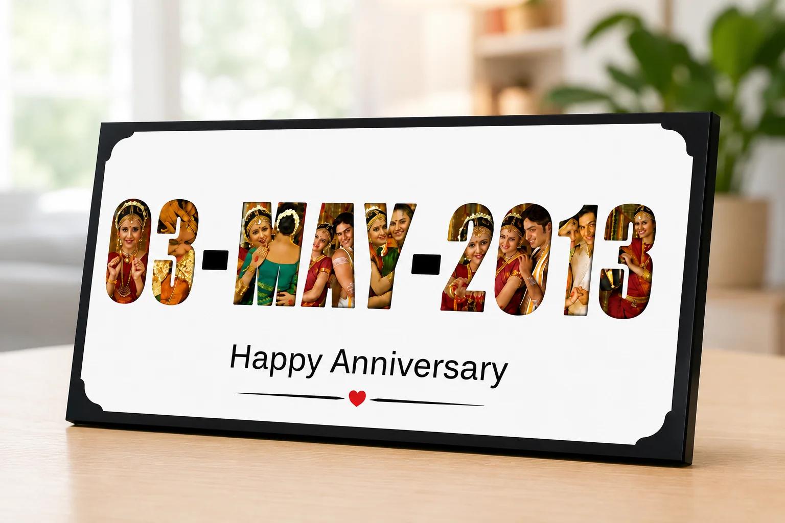 Personalized Wooden Date Photo Frame for Best Memorable Gift(Rectangle)