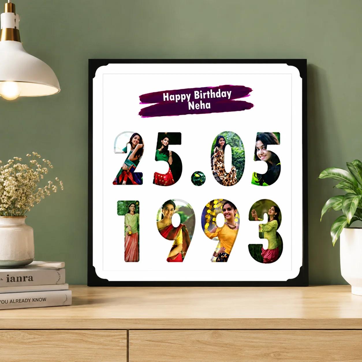 Personalized Wooden Date Photo Frame for Best Memorable Gift(Square)