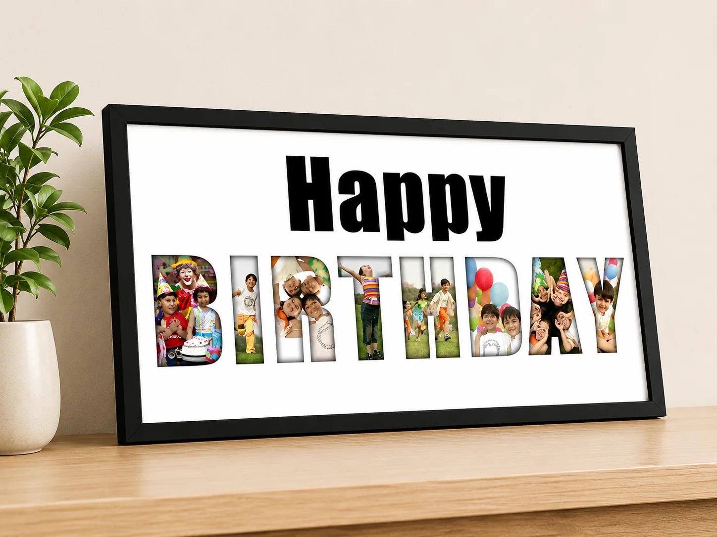 Personalized Happy Birthday Photo Frame Gift on Your Birthday (6*12) Size