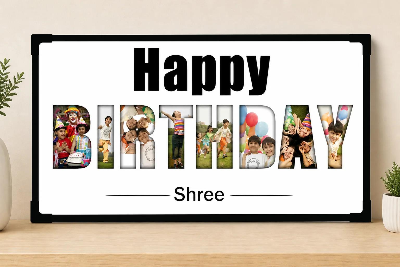 Personalized Happy Birthday Photo Frame Gift on Your Birthday (6*12) Size