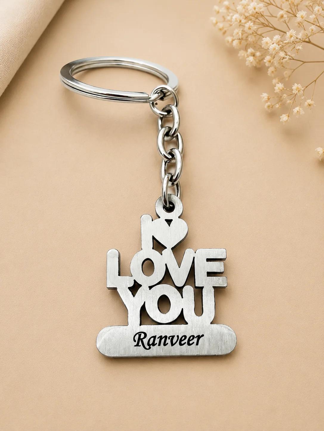 Personalized I Love You Keychain Gift for Valentine's Day/Anniversary