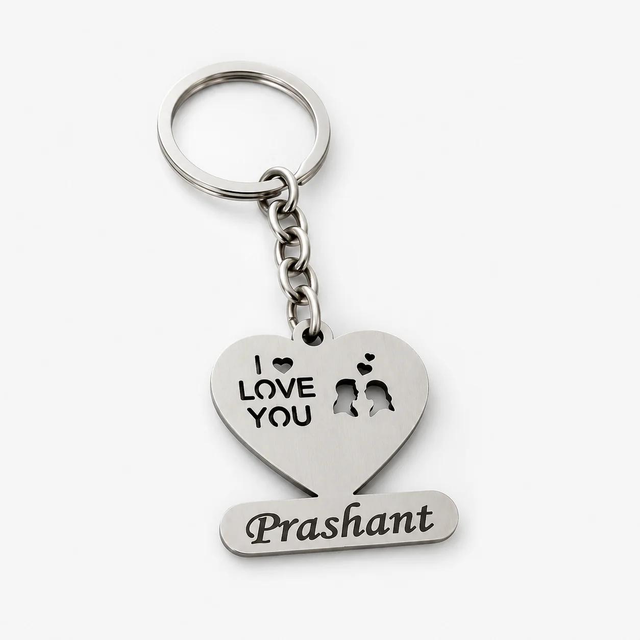 Personalized I Love You Heart Keychain Gift for Valentine's Day/Anniversary