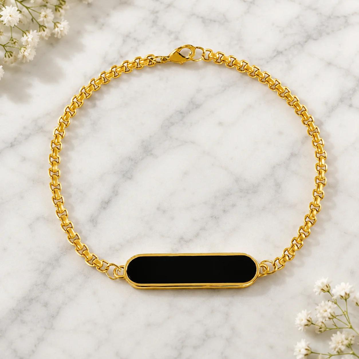 Personalized Name Bracelet Chain for Men and Women (Gold)