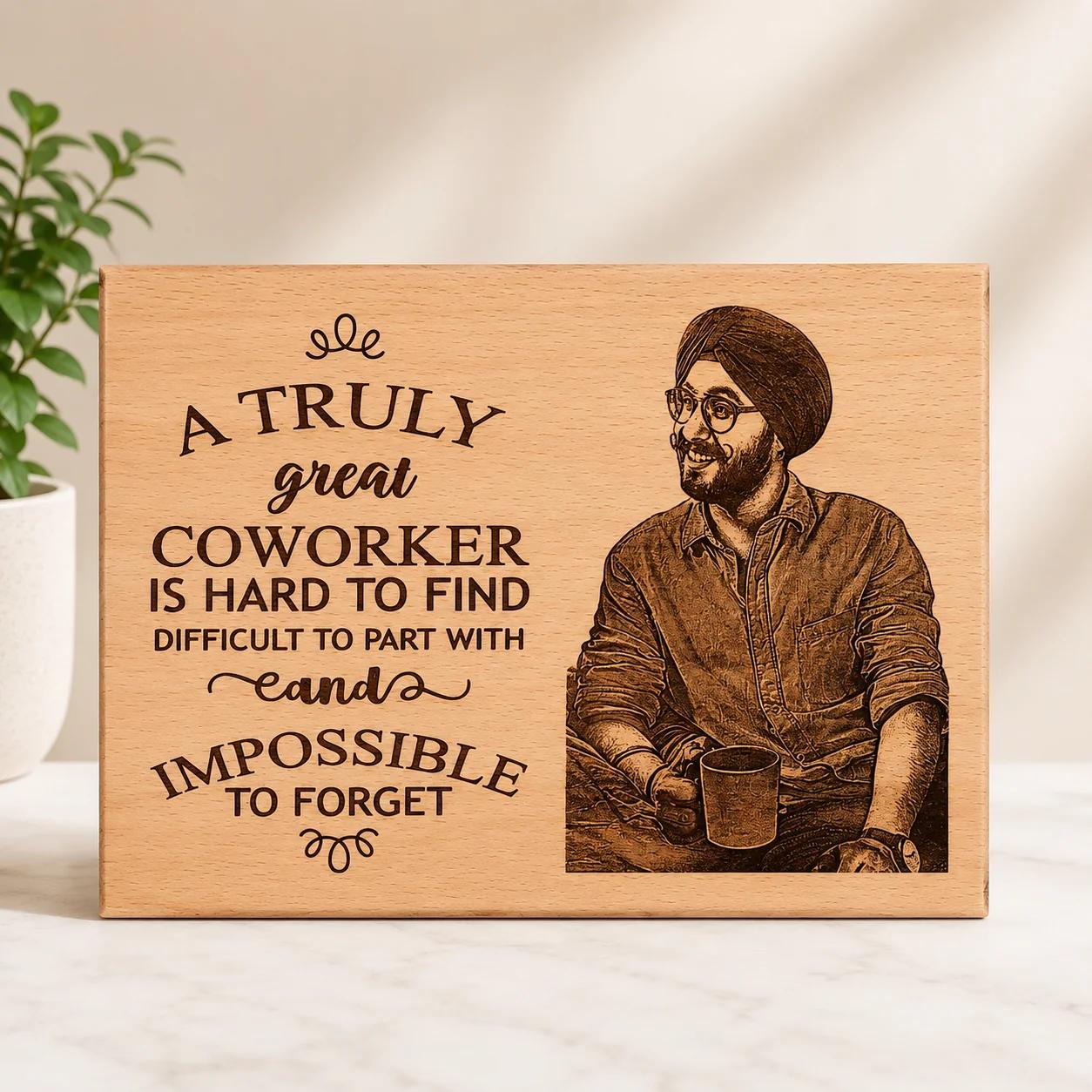 Custom Wooden Photo Plaque Farewell Gift Personalized Keepsake (10*8) Large Size