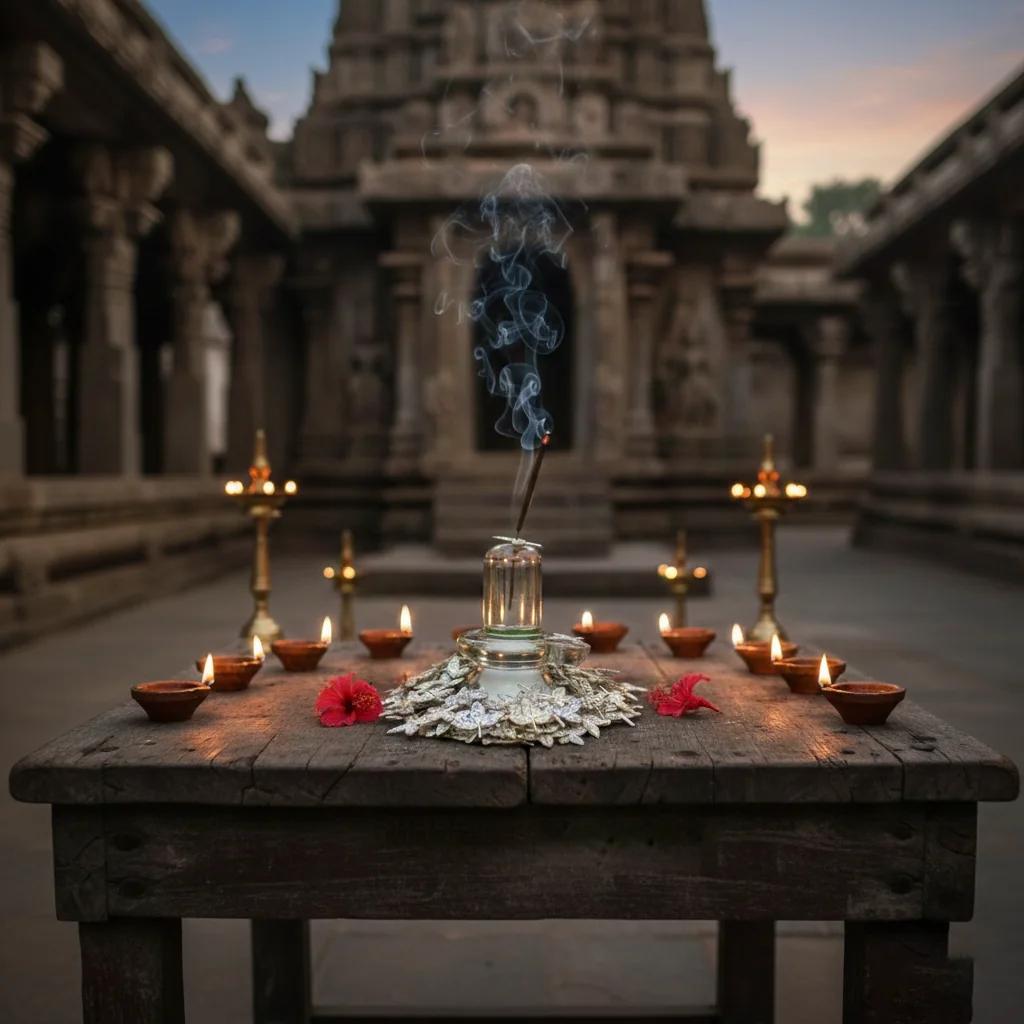 German Silver Pooja Vessel Set for Sacred Rituals