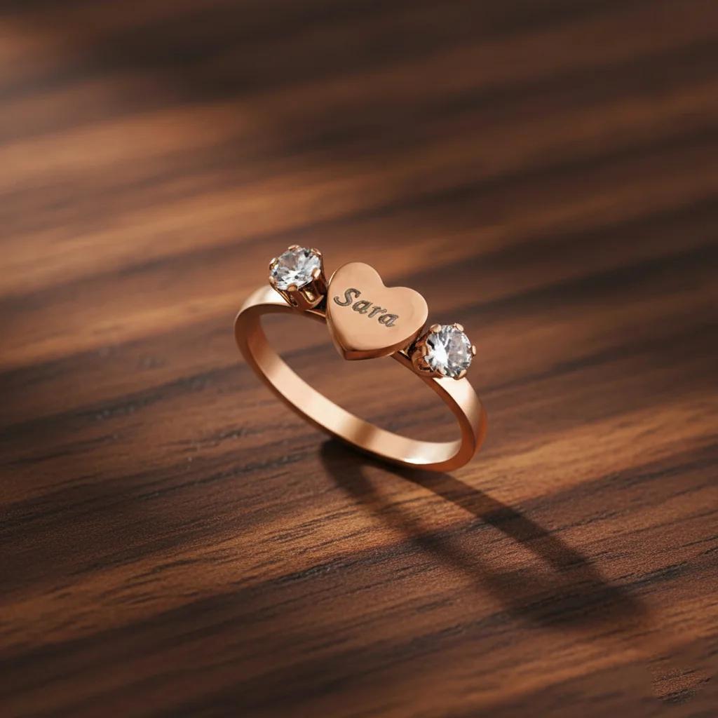 Zpics Name Engraved Ladies Ring