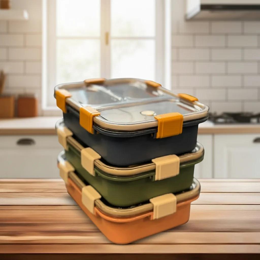 Zpics Leak Proof Stainless Steel Lunch Box (Personalised Name)