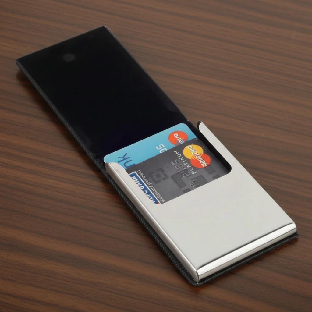 Executive Metal Card Holder with PU Leather Trim – Custom Engraved