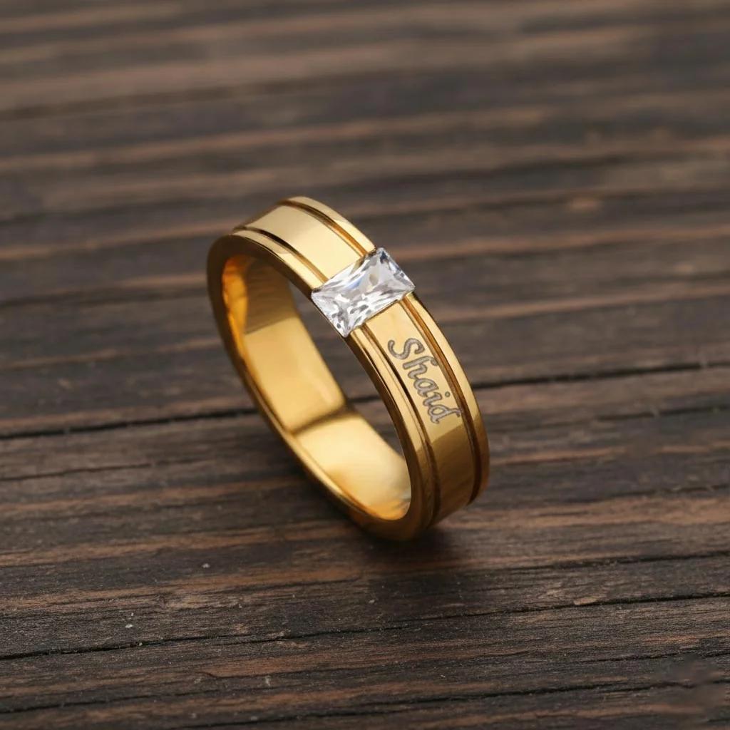 MH Decors Men’s Custom Promise Ring – Add Name and Charm