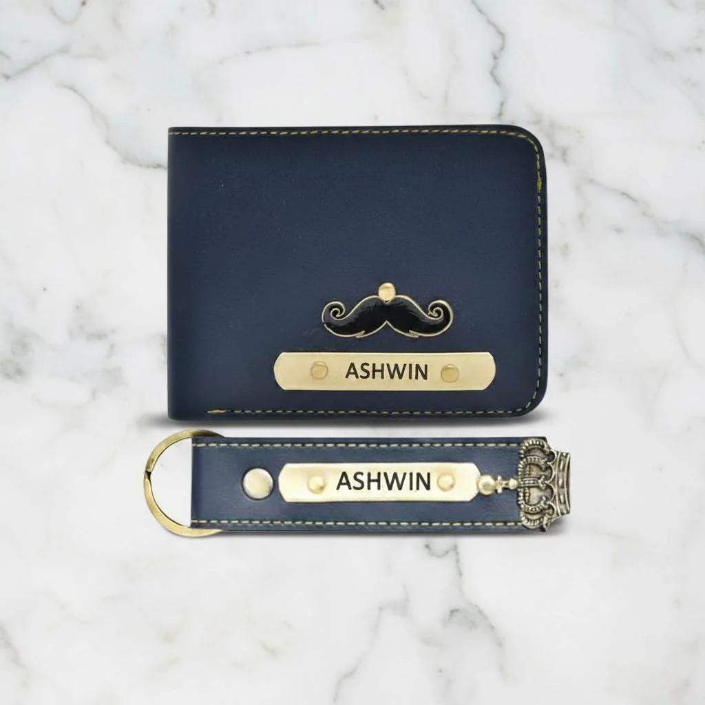 MH Decors Men’s Custom Leather Wallet – Add Your Name & Charm