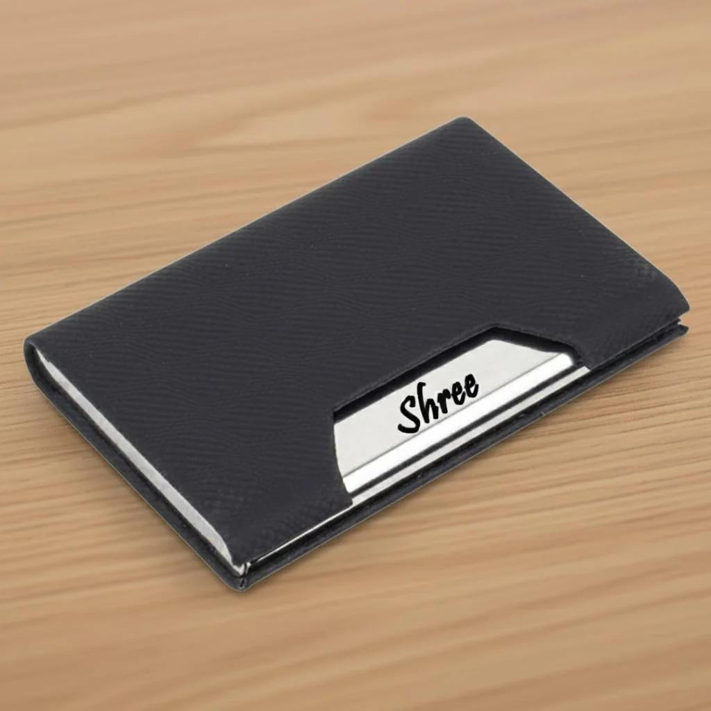 MH Decors Luxury Leather Visiting Card Holder – Personalized