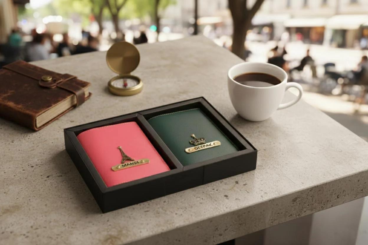 MH Decors Matching Couple Passport Covers – Custom Name & Charm