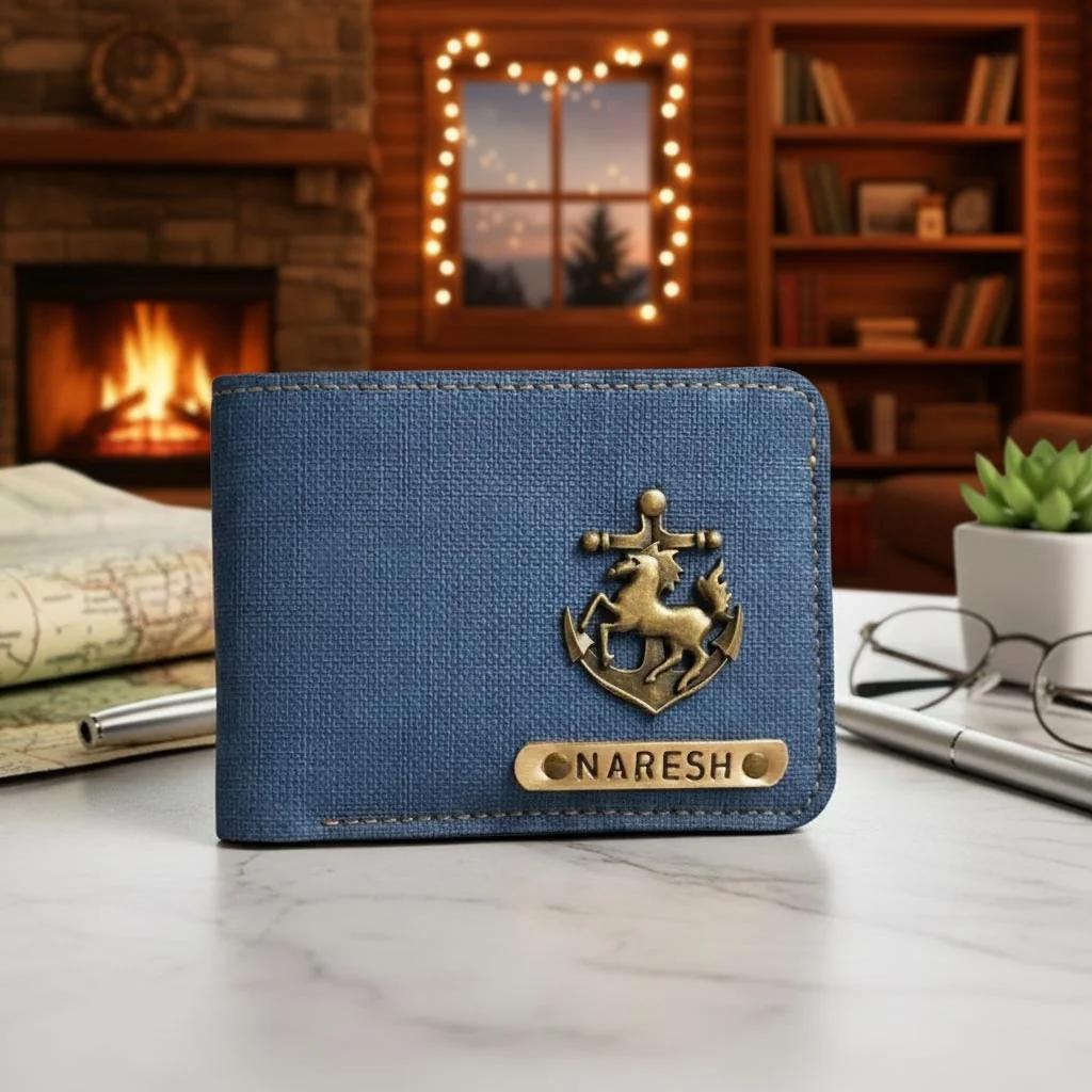 MH Decors Custom Name Men’s Leather Wallet – Personalized Gift