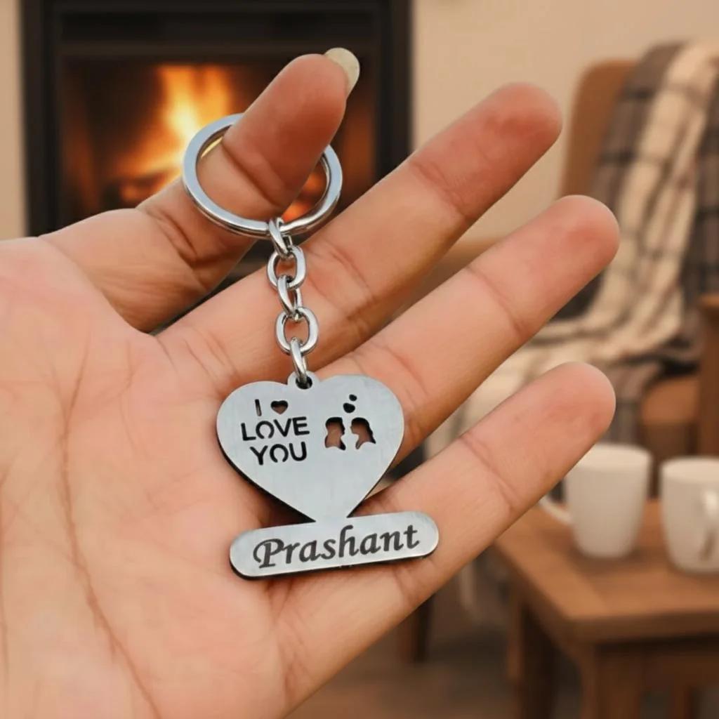 Zpics Personalized I Love You Keychain Perfect for Valentine’s Day