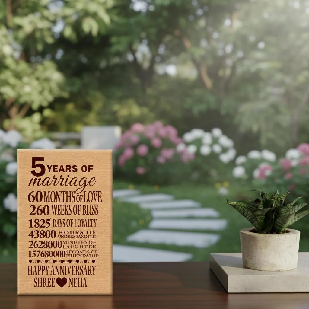 Zpics 5 Years of Marriage Frame for a Memorable Anniversary