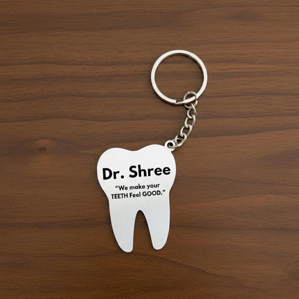 MH Decors Engraved Tooth Keychain – Unique Dentist Appreciation Gift