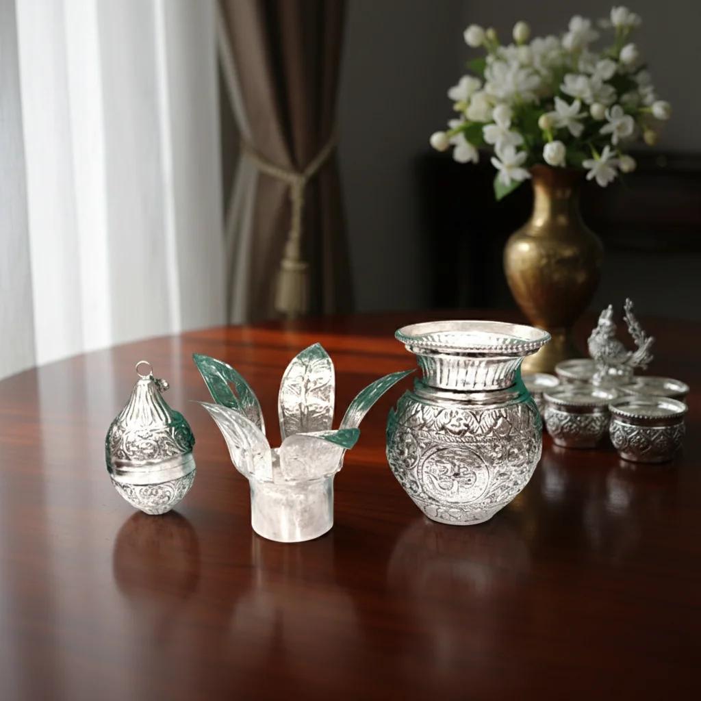 VPH Gift Store Decorative German Silver Antique Kalisam Items for Festivals