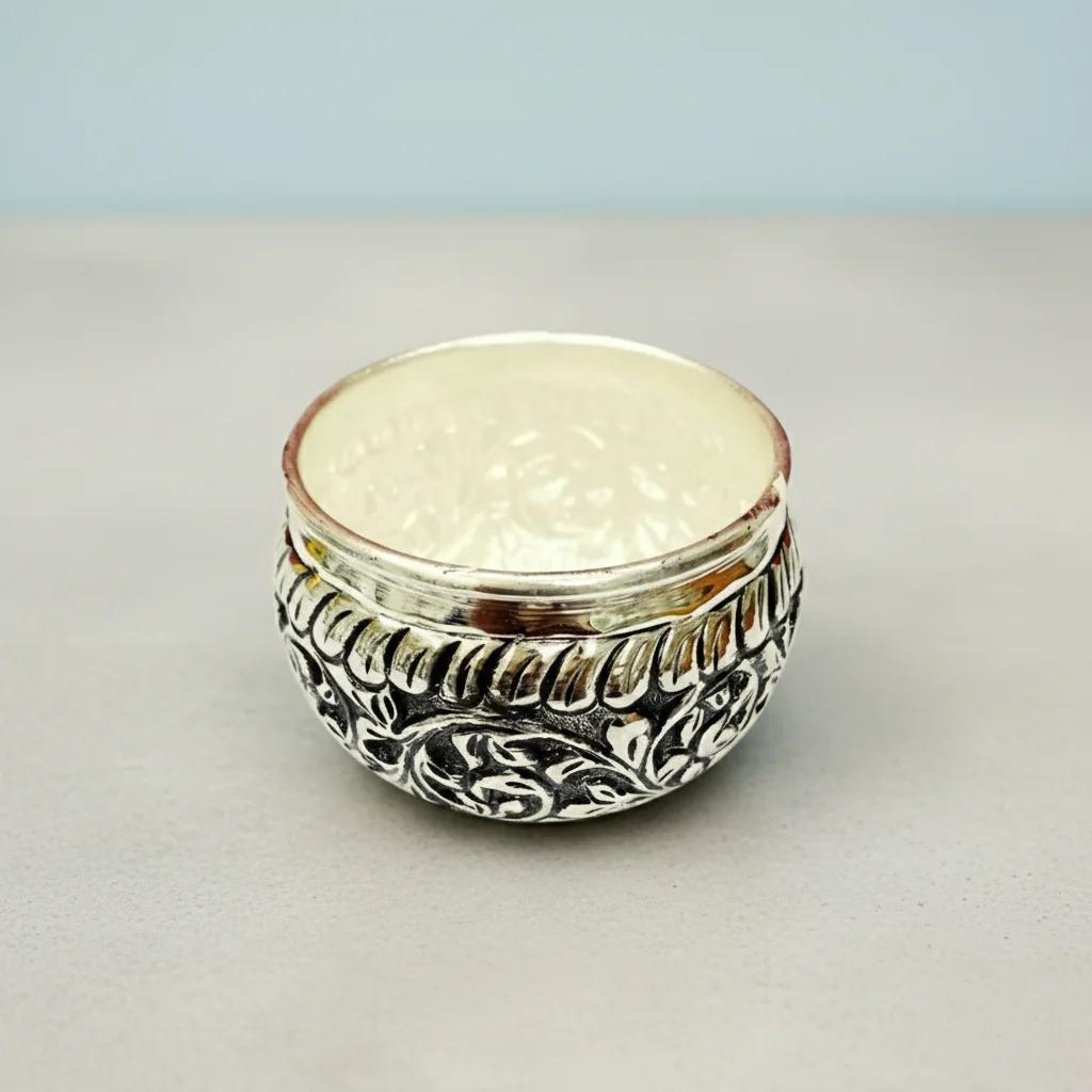 VPH Gift Store Decorative German Silver Antique Bowl for Spiritual Use