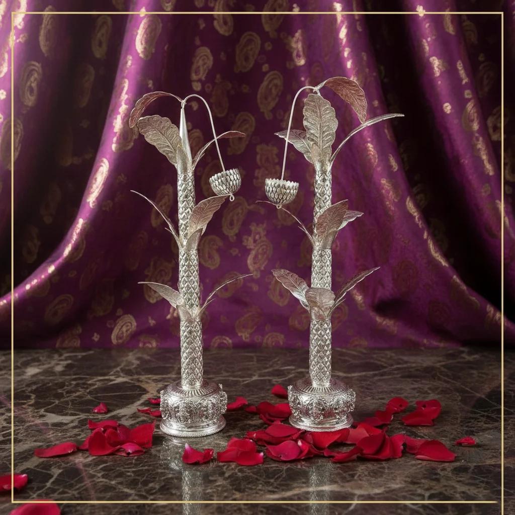 VPH Gift Store Buy Antique German Silver 25 Inch Banana Tree for Home Décor