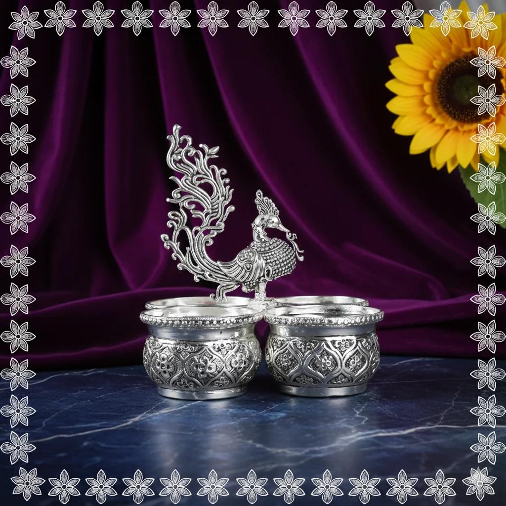 Value Gifts Classic Antique Panchawala in Fine German Silver for Devotional Worship