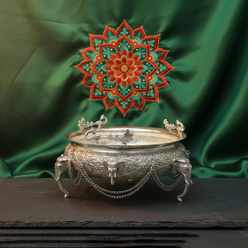 Value Gifts Classic German Silver 10 Inch Urli with Antique Finish