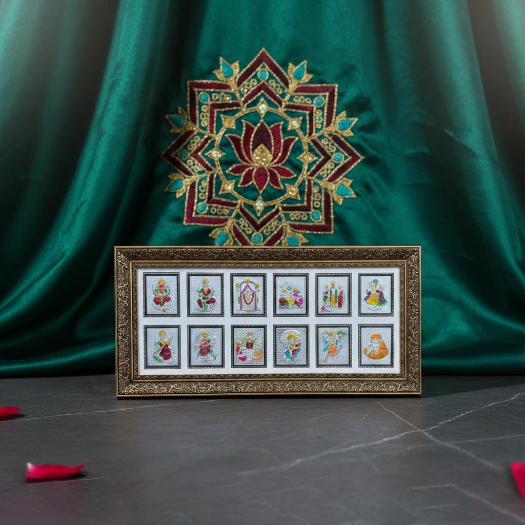 Value Gifts Exquisite 999 Silver German Silver 12 Gods Frame for Devotional Spaces