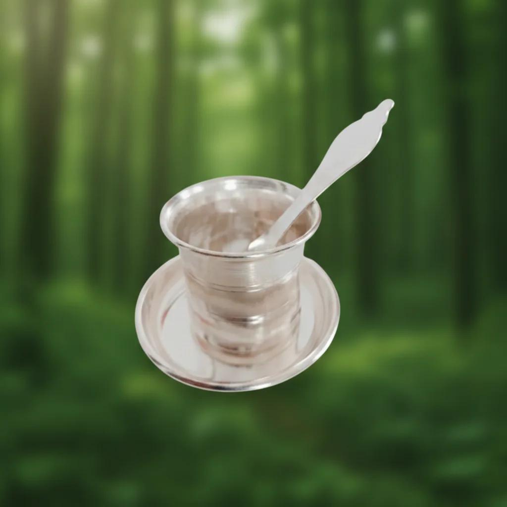 German Silver Panchapatra Set for Rituals Elegant Pooja Samagri Online