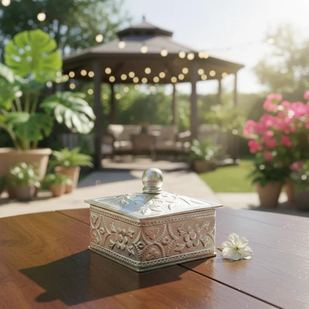 German Silver Pooja Set Complete Ritual Vessel Kit for Sacred Pooja