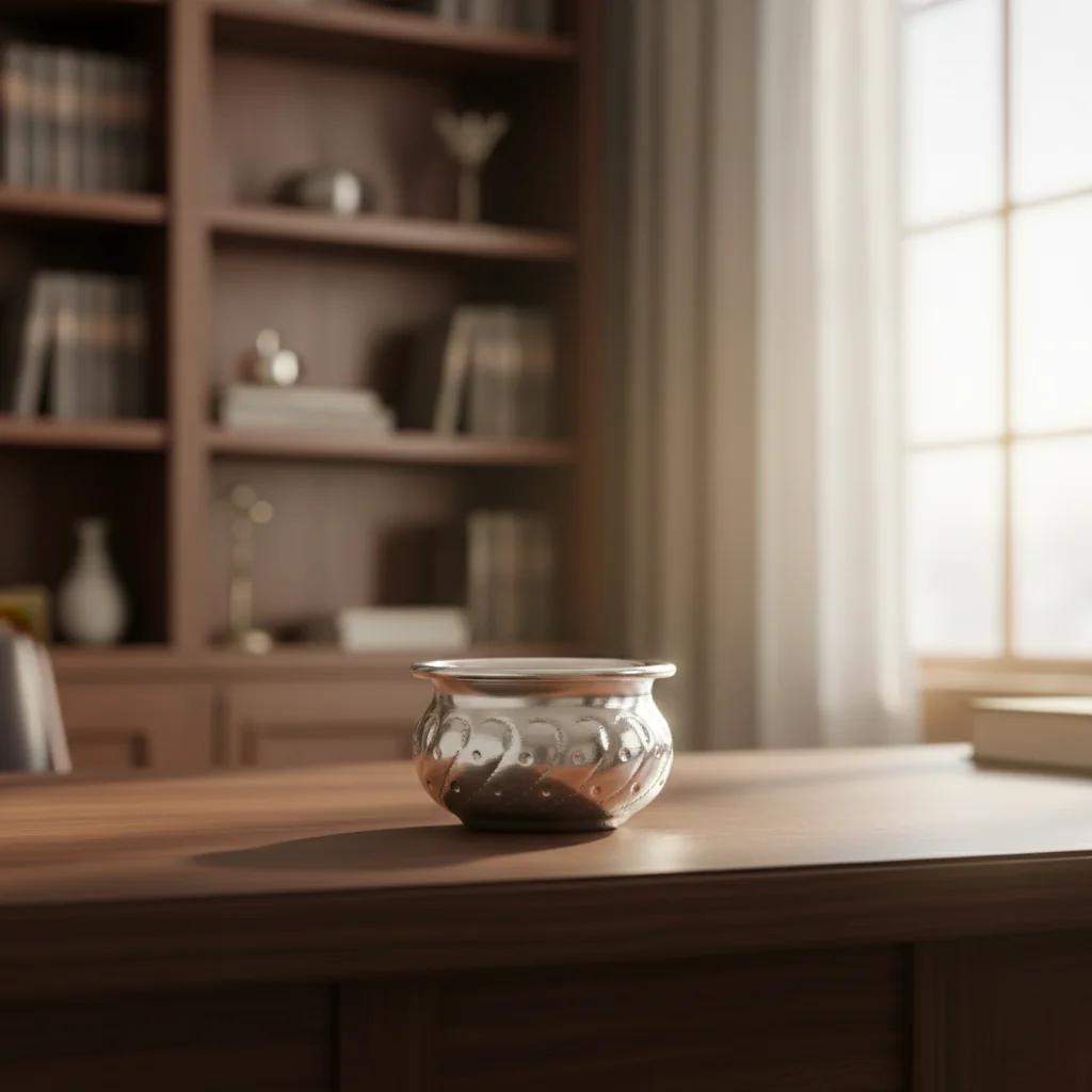 German Silver Pooja Thali Set Set of 10 Premium Ritual Plates