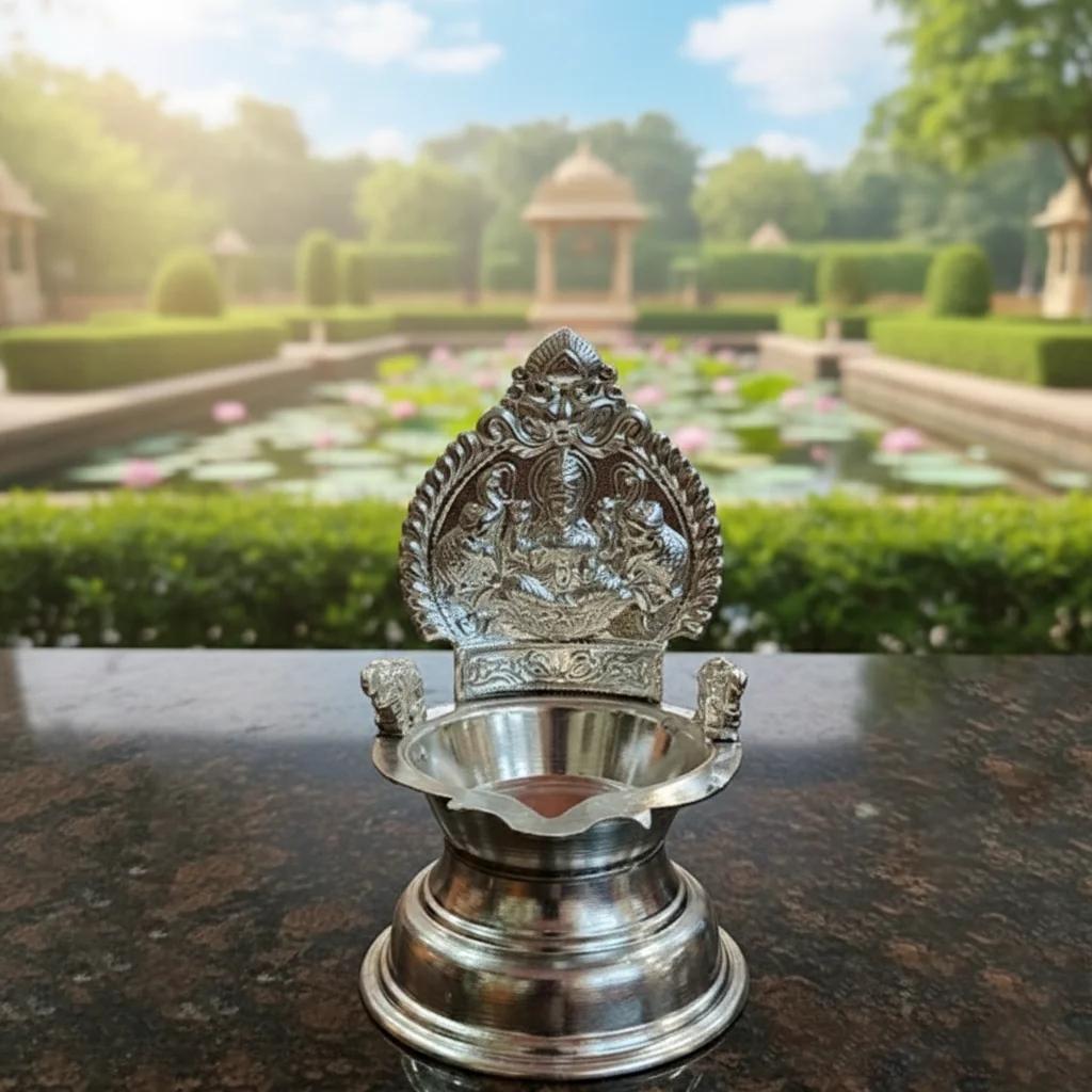 German Silver Home Temple Pooja Vessel Set