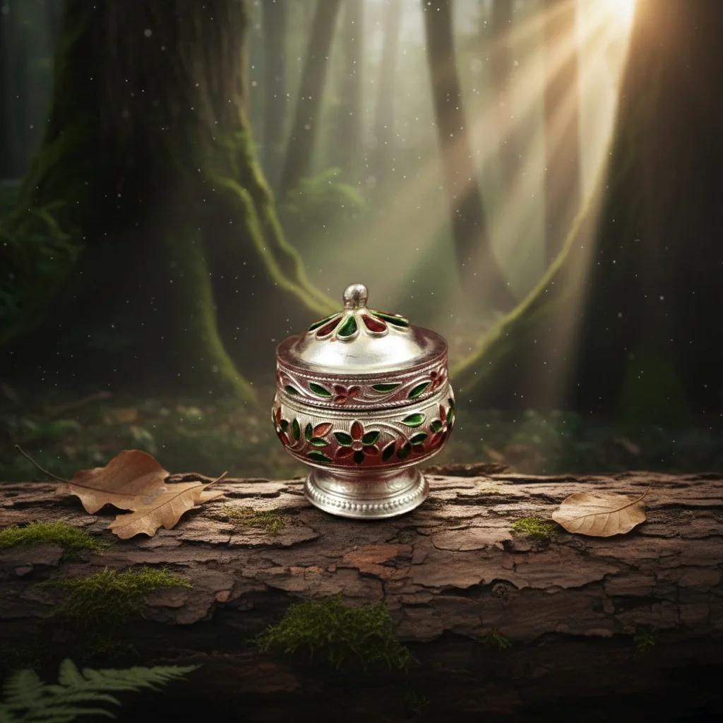 German Silver Pooja Set Complete Ritual Kit