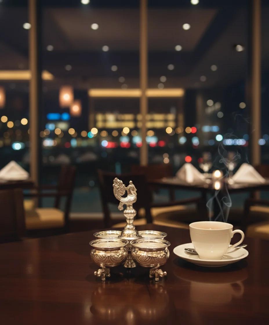 German Silver Pooja Set Home Temple Essentials