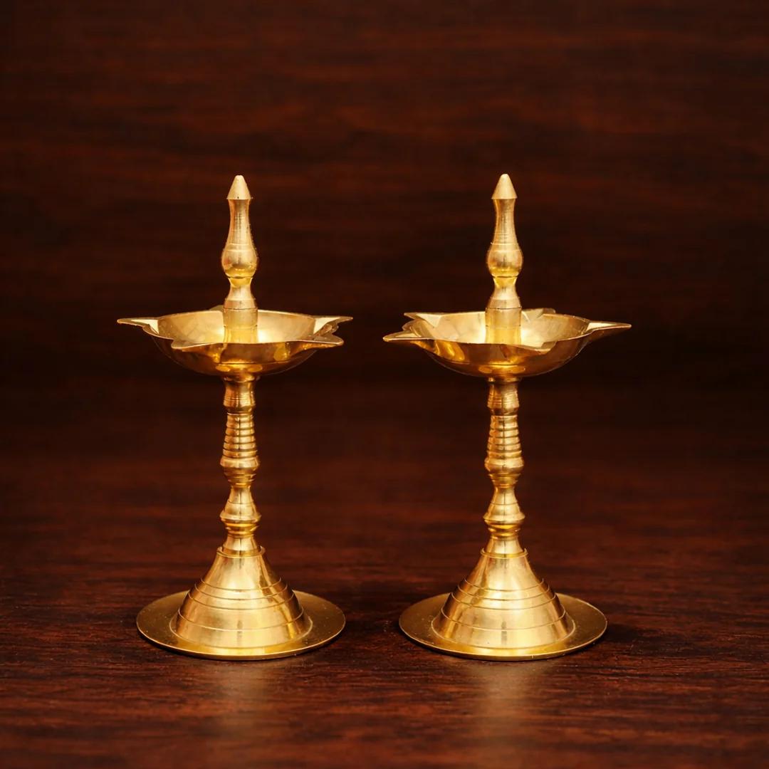 Brass Standing Diya for Home Temple