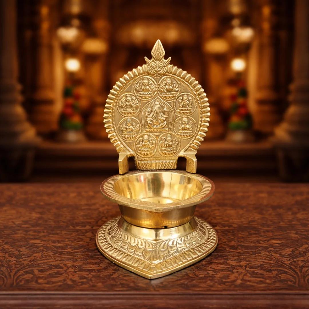 Traditional Brass Pooja Diya for Home Altar